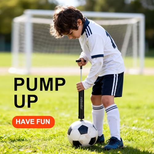 releeder 10 Inch Ball Pump Kit, Basketball Pump, Portable Air Pump with 5 Needles, 1 Nozzle & Extension Hose for Soccer Football Volleyball Water Polo Rugby Exercise Sports Ball - Image 4