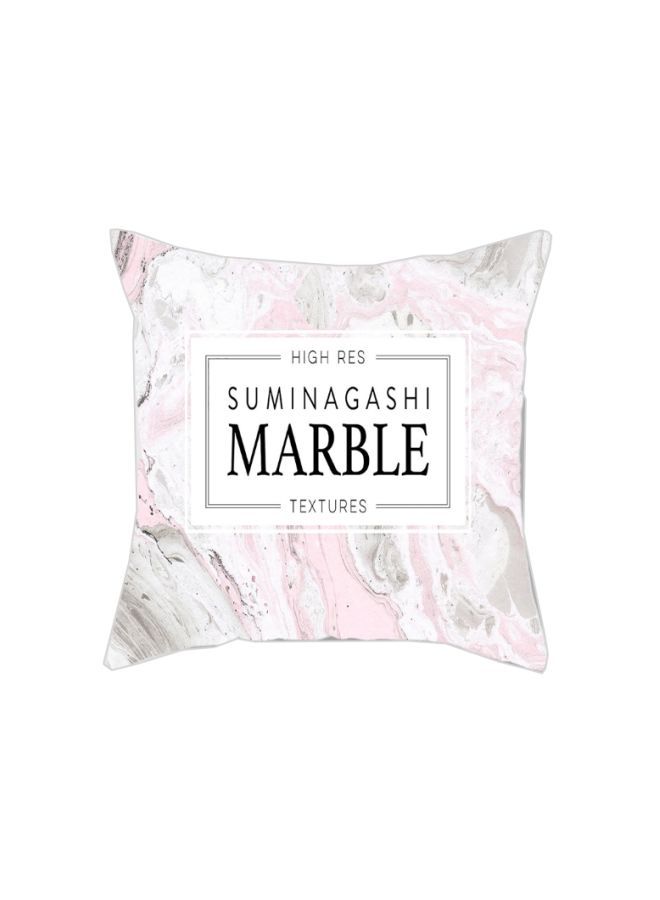 NIBEMINENT Marble Texture Cushion Cover White/Pink/Grey 45x45cm