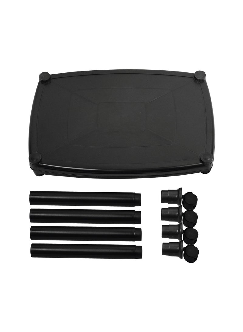Esqube Sigma Plastic Trolley Portable Table Black Color Black - Image 4