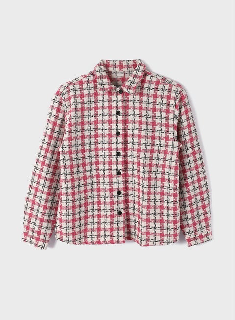 Plaid Long Sleeve Girl Shirt