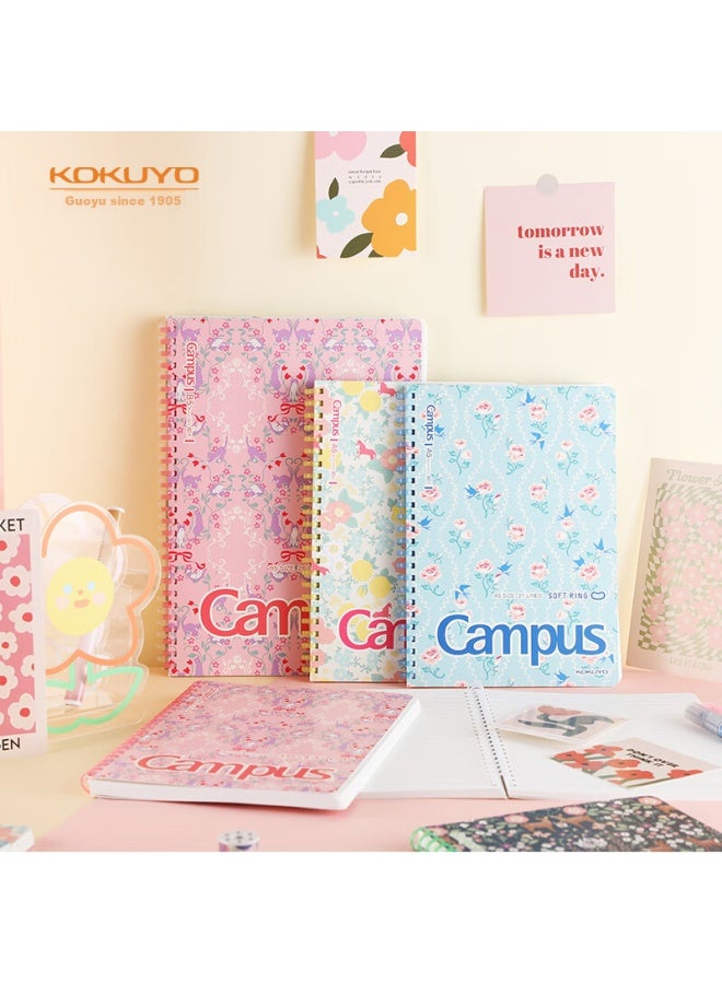 Kokuyo (kokuyo) Campus Soft Ring Notebook 8mm Dotted Line A5/80 Pages Yellow Wcn-csr3815-5 - Image 1