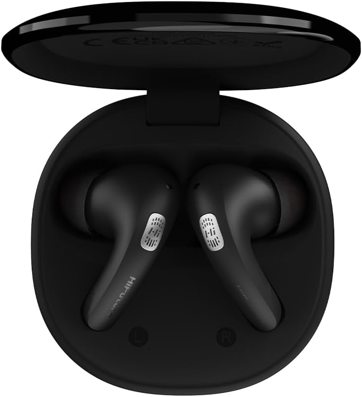 هاي فيوتشر سماعات FlyBuds4 اللاسلكية الحقيقية مع تقنية إلغاء الضوضاء النشطة (ANC)، 4 ميكروفونات، وقت تشغيل 30 ساعة، بلوتوث 5.4، صوت مستوحى من الجرافيت، مقاومة للماء، ملاءمة آمنة، سماعات إلغاء الضوضاء، أسود - Image 2