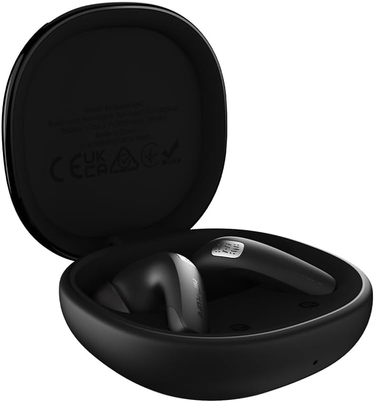 هاي فيوتشر سماعات FlyBuds4 اللاسلكية الحقيقية مع تقنية إلغاء الضوضاء النشطة (ANC)، 4 ميكروفونات، وقت تشغيل 30 ساعة، بلوتوث 5.4، صوت مستوحى من الجرافيت، مقاومة للماء، ملاءمة آمنة، سماعات إلغاء الضوضاء، أسود - Image 1