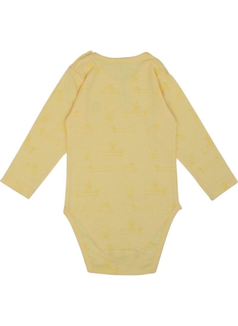 Jrmori - Mr.j&ms.r Printed Long Sleeve Bodysuit with Shoulder Snaps - Image 1