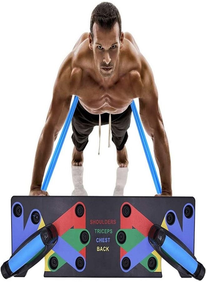 Generic Push Up Board 9 in 1 Home Workout Equipment Multi-Functional Pushup Bar System Fitness Floor Chest Muscle Exercise Professional Equipment Burn Fat Strength Training Arm Men & Women Weights  - Image 4