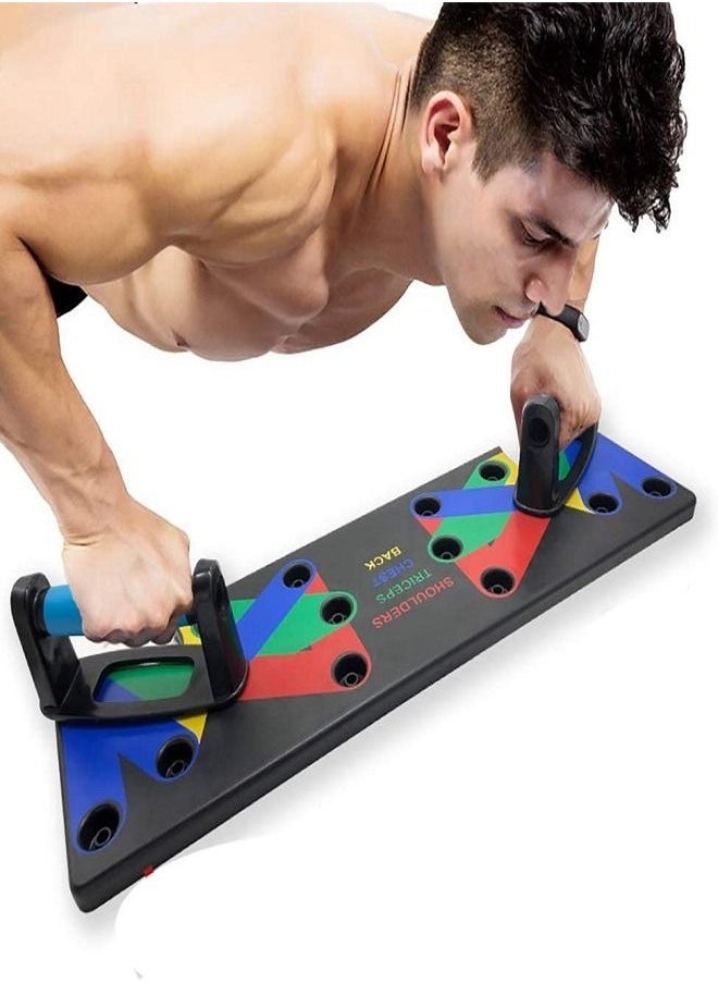 Generic Push Up Board 9 in 1 Home Workout Equipment Multi-Functional Pushup Bar System Fitness Floor Chest Muscle Exercise Professional Equipment Burn Fat Strength Training Arm Men & Women Weights  - Image 1
