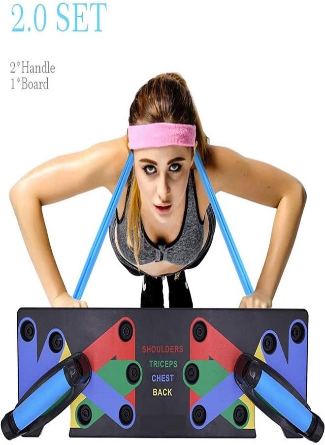 Generic Push Up Board 9 in 1 Home Workout Equipment Multi-Functional Pushup Bar System Fitness Floor Chest Muscle Exercise Professional Equipment Burn Fat Strength Training Arm Men & Women Weights  - Image 3