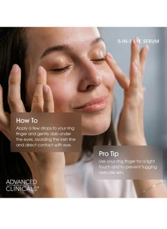 Advanced Clinicals Advanced Clinicals 5-in-1 Eye Serum | Multi-Benefit Visible Anti Aging Under Eye Serum Face Moisturizer Reduces Appearance Of Dark Circles, Puffy Eyes, Crows Feet, Wrinkles, & Fine Lines, 2 Fl Oz  - Image 4