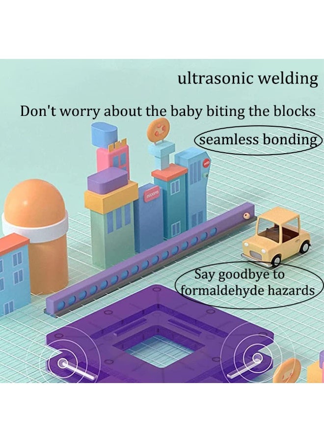 DMG TECH Magnetic Tiles Building Blocks,Clear Magnetic 3D Building Blocks Construction Playboards,120PCS Educational Magnet Toys,Ages 3 Years + (120PCS) - Image 2