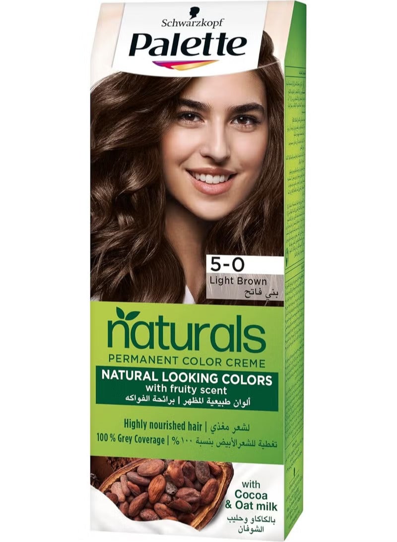 Palette Naturals permanent Color Creme 5 - 0 Light Brown 110 ml - Image 1