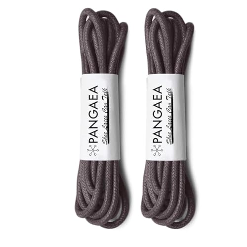 PANGAEA [2Pair Pack] Waxed Round Oxford Shoe Laces for Dress Shoes Chukka 3/32Inch Thin(#04 Dark Brown,39in (100cm)) - Image 1