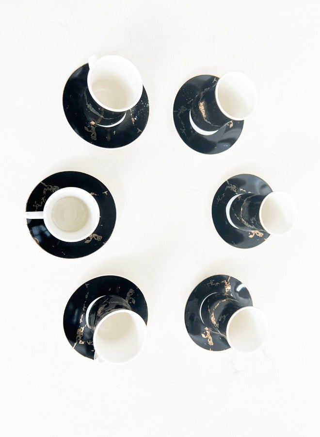Coffee Mug Set Gift Box 6 Cup 6 Saucer