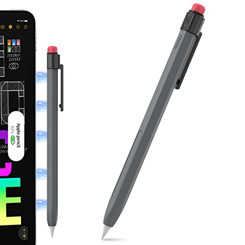 TRONWIN Apple Pencil 2 Case - Silicone Cover with Clip - Compatible with Apple Pencil 2 for iPad Pro (Deep Gray) - Image 1