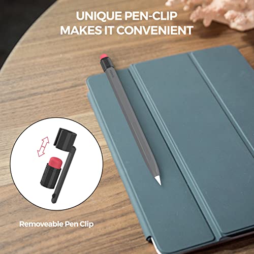 TRONWIN Apple Pencil 2 Case - Silicone Cover with Clip - Compatible with Apple Pencil 2 for iPad Pro (Deep Gray) - Image 5