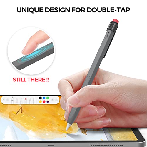 TRONWIN Apple Pencil 2 Case - Silicone Cover with Clip - Compatible with Apple Pencil 2 for iPad Pro (Deep Gray) - Image 4