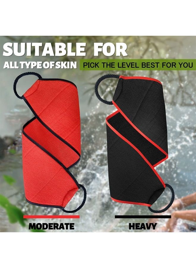 Evridwear Exfoliating Body Scrubber with Handles Back Washer Back Scrubber for Shower Bath Dry Skin Whole Body Deep Clean Men Women(Moderate) - Image 3