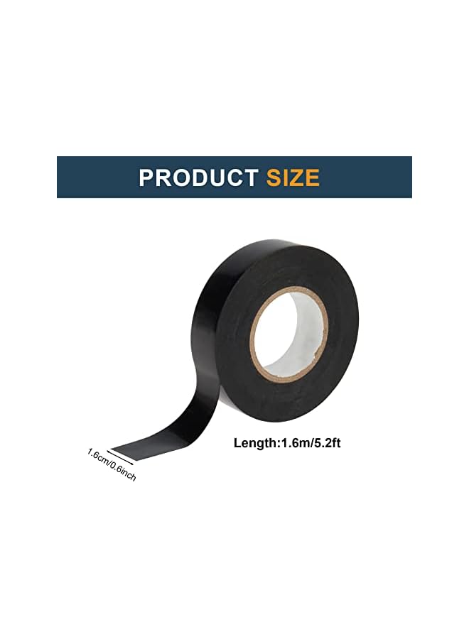 PROMASS promass Electrical Tapes, 6 Rolls 295ft Insulating Wire Tape Waterproof PVC Adhesives Fasteners Gaffer Tape Electrical Automotive Hardware Black Insulation Tapes, 3/5 inch x 49ft Each Roll  - Image 2