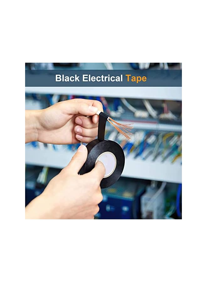 PROMASS promass Electrical Tapes, 6 Rolls 295ft Insulating Wire Tape Waterproof PVC Adhesives Fasteners Gaffer Tape Electrical Automotive Hardware Black Insulation Tapes, 3/5 inch x 49ft Each Roll  - Image 4
