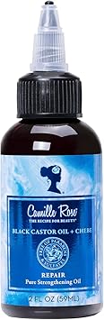 Camille Rose زيت كاستور الأسود من كاميل روز مع شايبي - زيت تقوية الشعر النقي لتعزيز اللمعان والنمو والقوة لجميع أنواع الشعر 2 أونصة سائلة - Image 1