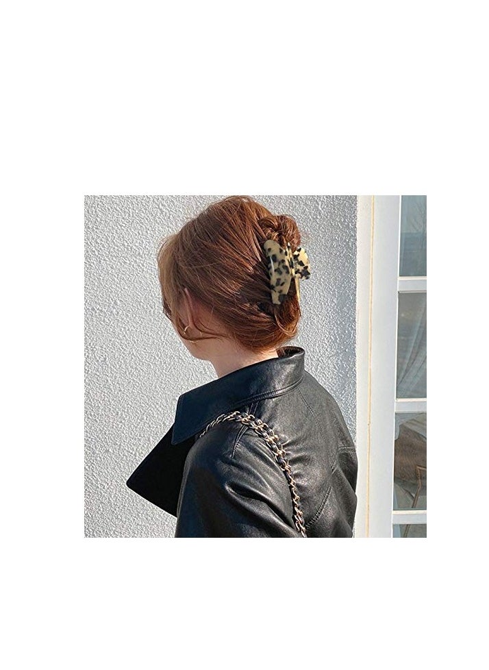 Fsmiling - 2 Pack Big Hair Claw Clips Tortoise Shell Nonslip Large Claw Clip For Women Celluloid Leopard Print Jaw Clips For Thick Hair - Image 1