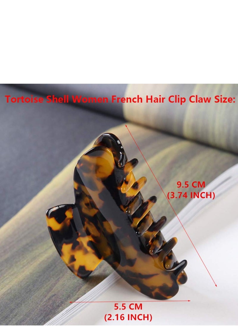 Fsmiling - 2 Pack Big Hair Claw Clips Tortoise Shell Nonslip Large Claw Clip For Women Celluloid Leopard Print Jaw Clips For Thick Hair - Image 1