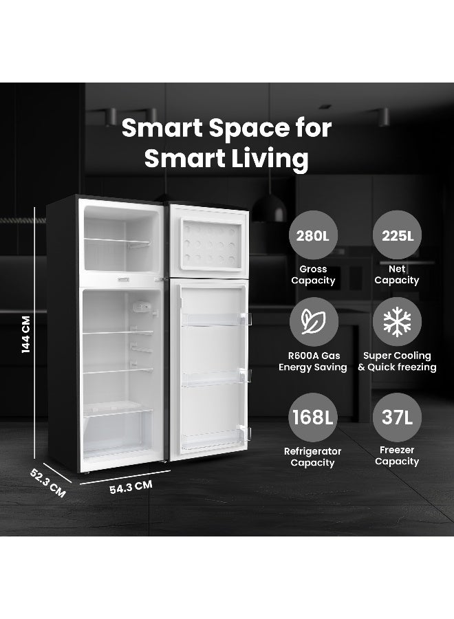 NIKAI حزمة نيكاي - غسالة تحميل أمامي 7 كجم 16 برنامج، غسيل بالبخار، 1000 دورة في الدقيقة، توفير طاقة 4 نجوم، غسالة أوتوماتيكية بالكامل، NWM701FN9S فضي و 280 لتر إجمالي / 225 صافي، ثلاجة مزدوجة الباب مثبتة من الأعلى، 2 رف زجاجي ورفوف تخزين زجاجات، توفير طاقة غاز R600A، خالية من CFC، تشغيل صامت الأفضل للمنزل، المكتب - NRF280DN5S1 رمادي داكن - Image 5