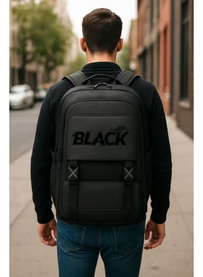 Black Water-resistant, multi-pocket laptop bag with a modern design and large capacity for travel, study, and work – attractive - Image 2