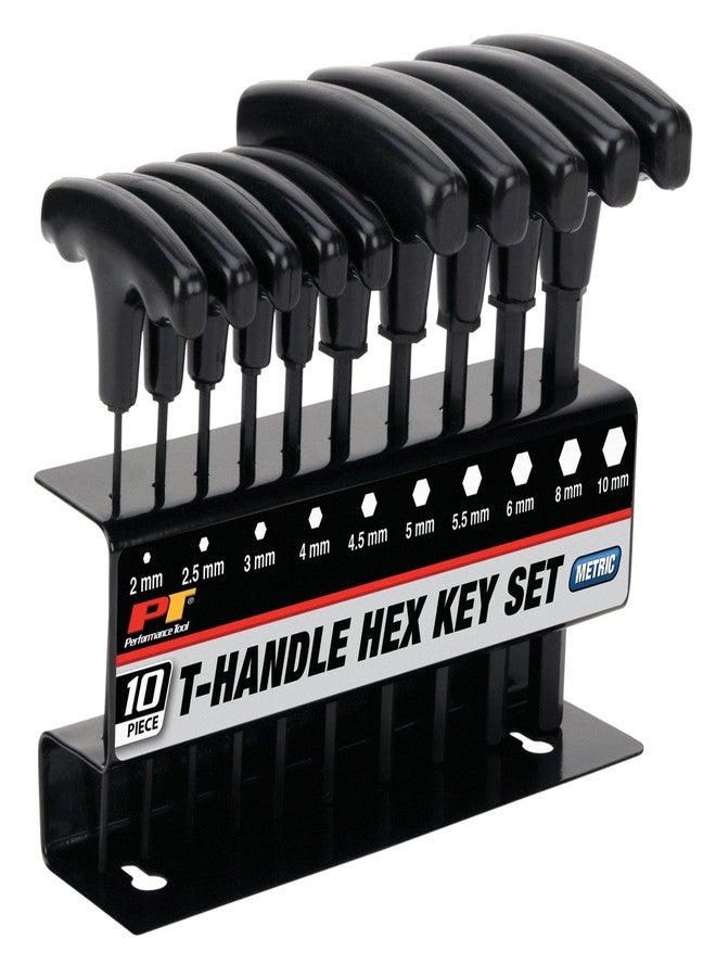 Performance Tool W80275 10-Piece Metric T-Handle Allen Wrench Set, Long Arm Hex Key Wrench Set - Image 2