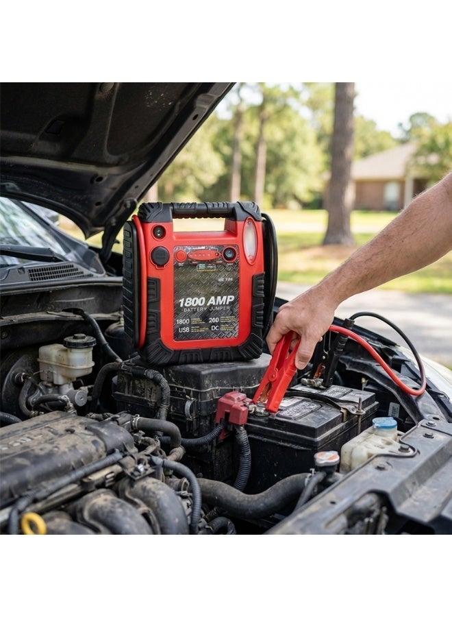 Car Battery Jump Starter 1800 AMP 12V – High Power Emergency Jumper with Air Compressor, USB & DC Output, Portable Booster for Cars, SUV, Truck - Image 5