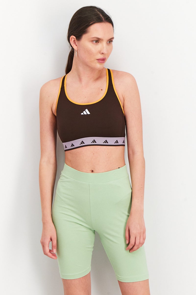 Adidas Women Padded Sports Bra, Brown - Image 1
