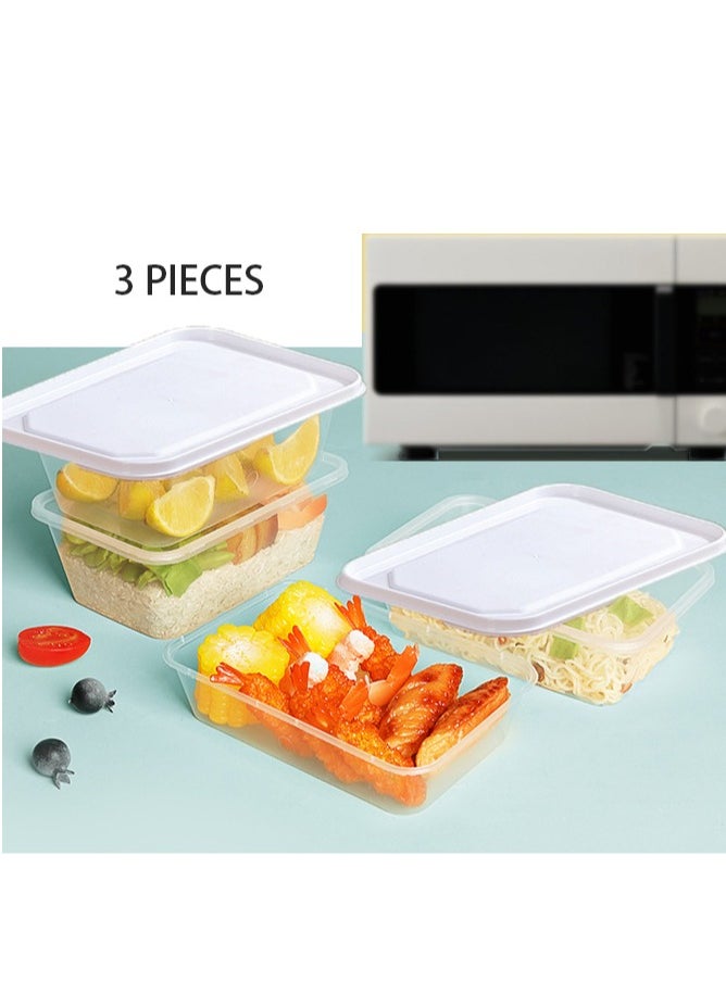 Generic 3 Pieces Food Container Set - Sealed Lid - Lunch Fresh Fruit Storage Box - Food Storage Box Size 1200ML  - Image 1