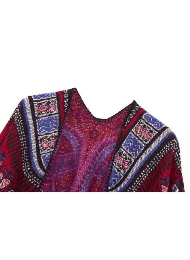 EXCHIC Women's Retro Shawl Wrap Open Front Poncho Cape Cardigan - Image 4