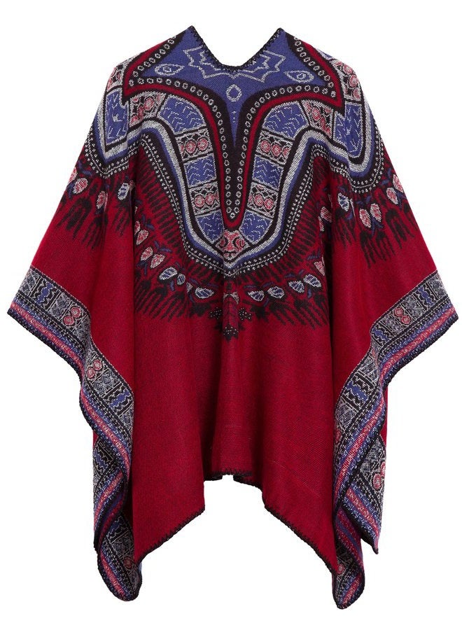 EXCHIC Women's Retro Shawl Wrap Open Front Poncho Cape Cardigan - Image 3