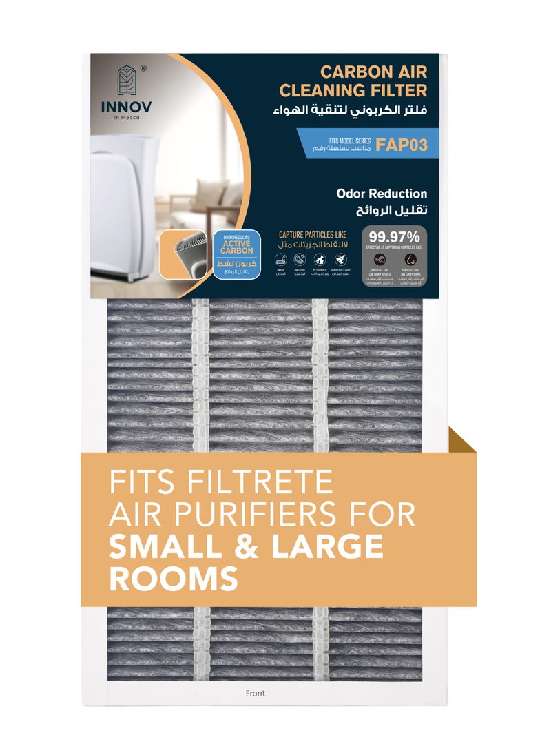INNOV In Mecca - Air Purifier Filter Replacement. True HEPA Premium Allergen, Bacteria, Virus with carbon filtering layer. 53.5 cm * 29.5 cm / 21 in. * 11.6 in. 1 Pack. Works with Devices FAP03 - Image 1