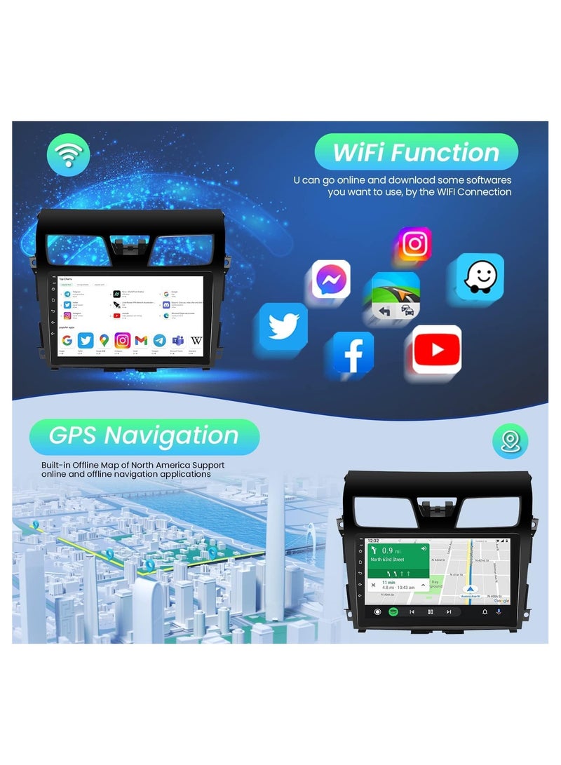 Android Car Stereo for Nissan Altima 2013 2014 2015 2016 2017 2018 1GB RAM 32GB ROM MirrorLink WiFi BT, 10 Inch 2.5D IPS Touch Screen with Backup Camera Included - Image 4
