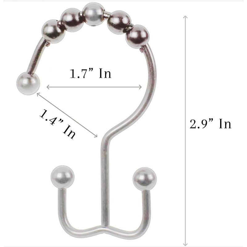 2 Lb. Depot Shower Curtain Ring - Set of 12 Easy Glide Rollers with Polished Chrome Finish - Stainless Steel Shower Hooks for Straight and Curved Rods - Decorative and Durable for Any Bathroom - Image 5