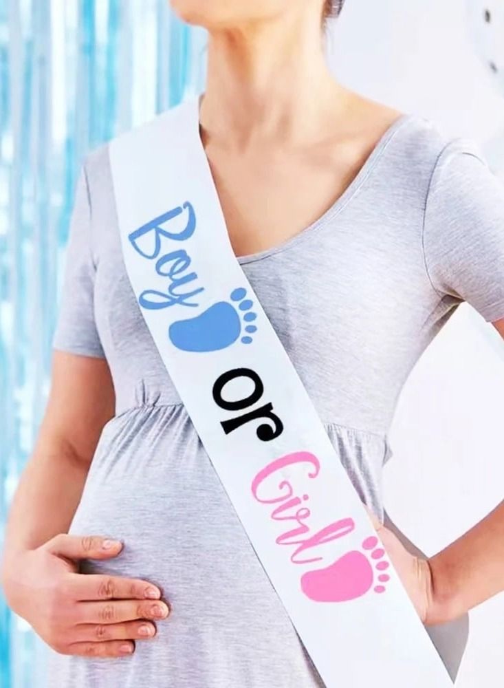 MARGOUN وشاح للأولاد أو البنات لحفلات استقبال المولود الجديد يكشف عن إكسسوارات ديكورات الحفلات - Image 1