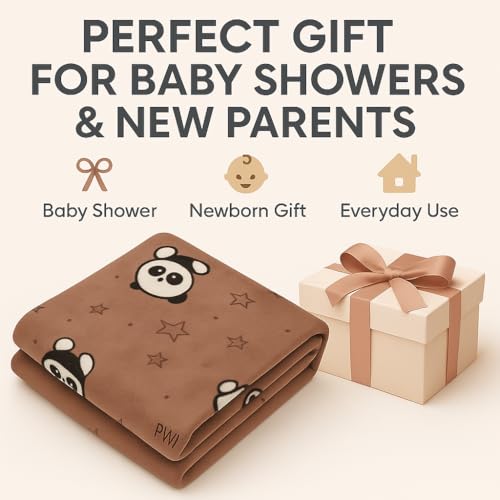 PWI Supersoft Baby Blanket Wrapper for Newborn | 30x40 inches | Lightweight AC Blanket for 0-2 Years | Ultra Soft & Skin-Friendly | Pack of 1-L Brown - Image 5