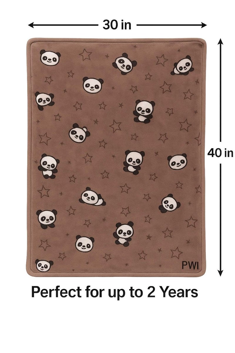 PWI Supersoft Baby Blanket Wrapper for Newborn | 30x40 inches | Lightweight AC Blanket for 0-2 Years | Ultra Soft & Skin-Friendly | Pack of 1-L Brown - Image 4