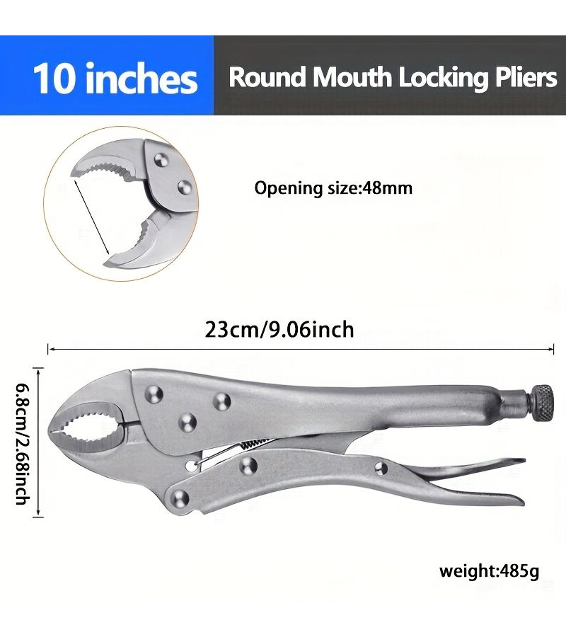 3pcs Heavy Duty Quick Locking Pliers Set 5 7 10 Inch Labor Saving Pipe Household Repair Tool - Image 3