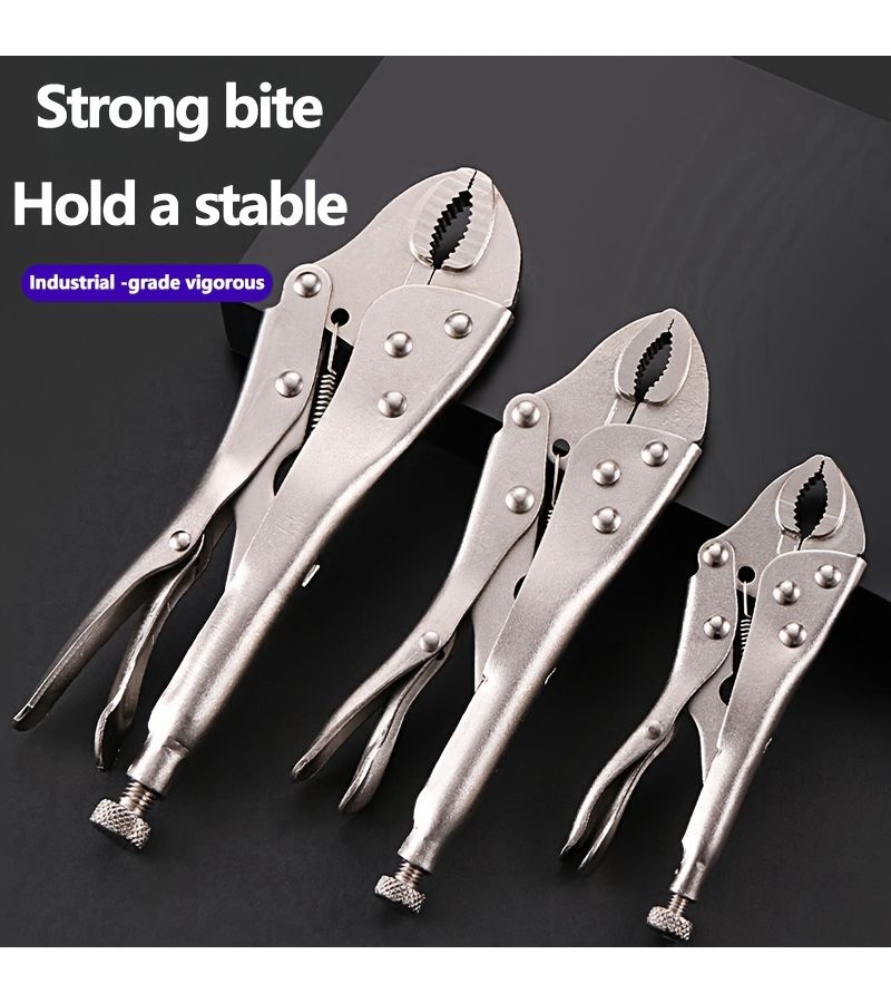 3pcs Heavy Duty Quick Locking Pliers Set 5 7 10 Inch Labor Saving Pipe Household Repair Tool - Image 1