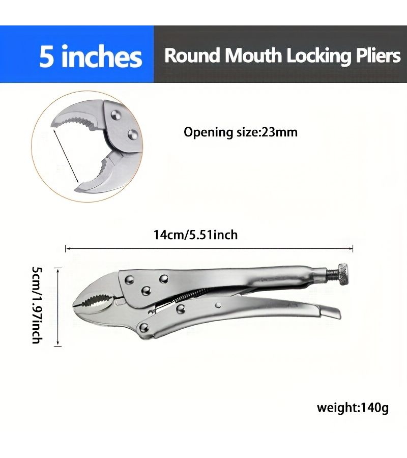 3pcs Heavy Duty Quick Locking Pliers Set 5 7 10 Inch Labor Saving Pipe Household Repair Tool - Image 5