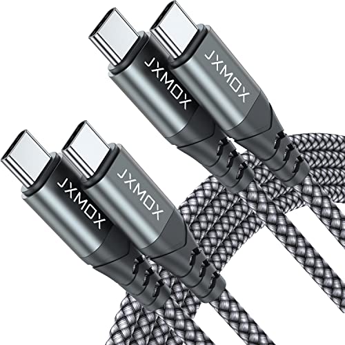 JXMOX USB C to USB C Cable (2 Pack 3.3ft), 60W (3A) Type C Fast Charging Cord Charger Compatible with iPhone 17 16 15 Pro Max, MacBook, iPad Pro Air 4, Samsung Galaxy S25 S24 S23 S22 S21 Ultra (Grey) - Image 1