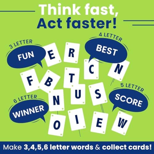 Binca Fletter Word Card Game - Fast-Paced Vocabulary Game for Kids & Family, Fun Educational and Quick Thinking Card Game, Gifts for Ages 8 and Up (2-4 Players) - Image 5