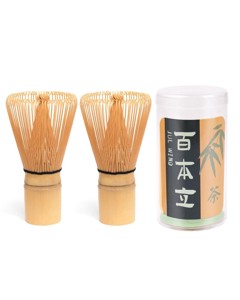 JUL WIND Matcha Whisk - 2-pack Bamboo matcha Whisk set, Handcrafted Traditional Japanese Chasen, 100-Prong Matcha Stirrer Wisk Mixer Brush for Authentic Matcha Tea Preparation - Image 1