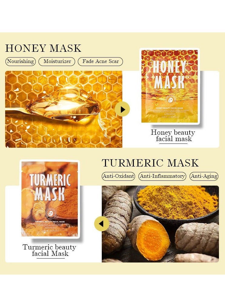 Kormesic Honey Face Mask 5 Pieces, 25ml Each - Deep Hydration, Repairing, Soothing, Suitable for Daily Use - Image 2