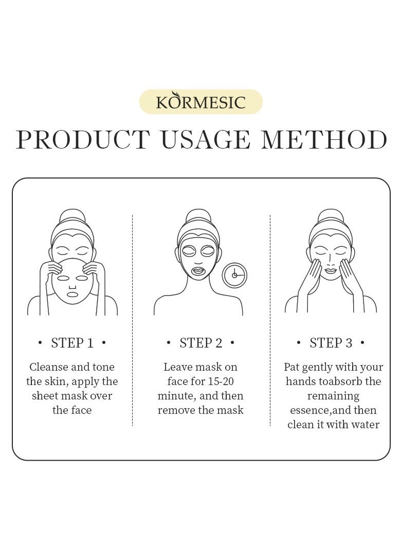 Kormesic Honey Face Mask 5 Pieces, 25ml Each - Deep Hydration, Repairing, Soothing, Suitable for Daily Use - Image 5