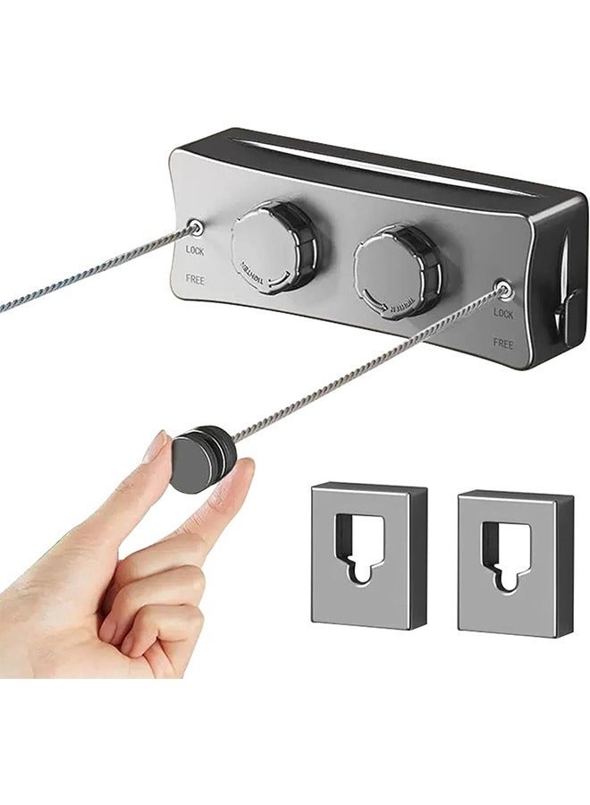 Retractable Clothesline Outdoor, Wall Mounted Drying Rack Clothesline Indoor, 16.7 Ft Stainless Steel Wire Double Clothes Lines, Hanging Clothes line for Balcony, Bathroom, Courtyards, Laundry Rooms（Double-line） - Image 1