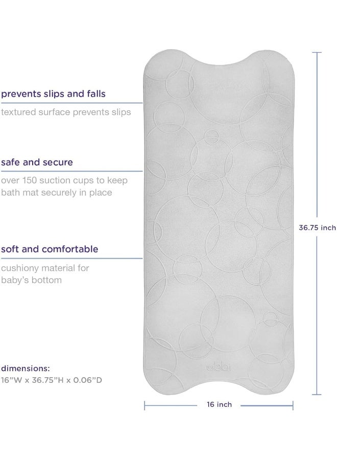 Ubbi Non-Slip Baby Bath Mat, Powerful Suction Cups, Baby Bath Tub Time Essentials, Gray - Image 3