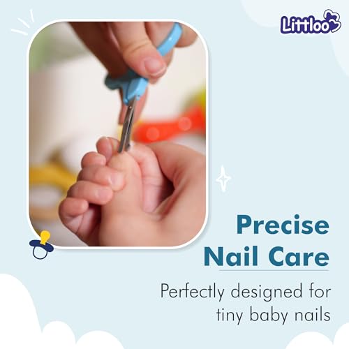Littloo All in 1 Baby Care Kit for Your Little One! | Hair Brush, Comb, Nail Clipper, Scissors, and Nail Filer - Blue - Image 3